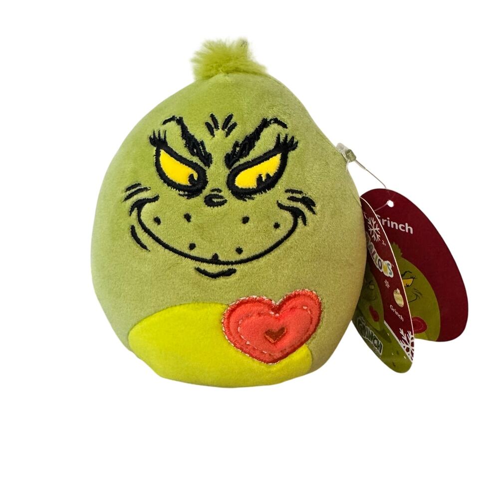 Squishmallows plush toy Grinch embroidered heart Dr. Seuss Stuffed Animal NWT 6”